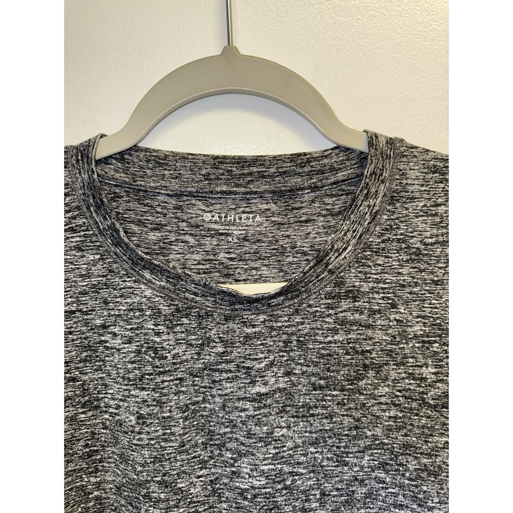 Athleta Uptempo Top Long Sleeve Athletic Heathered Black XS Run Hike - Picture 2 of 7